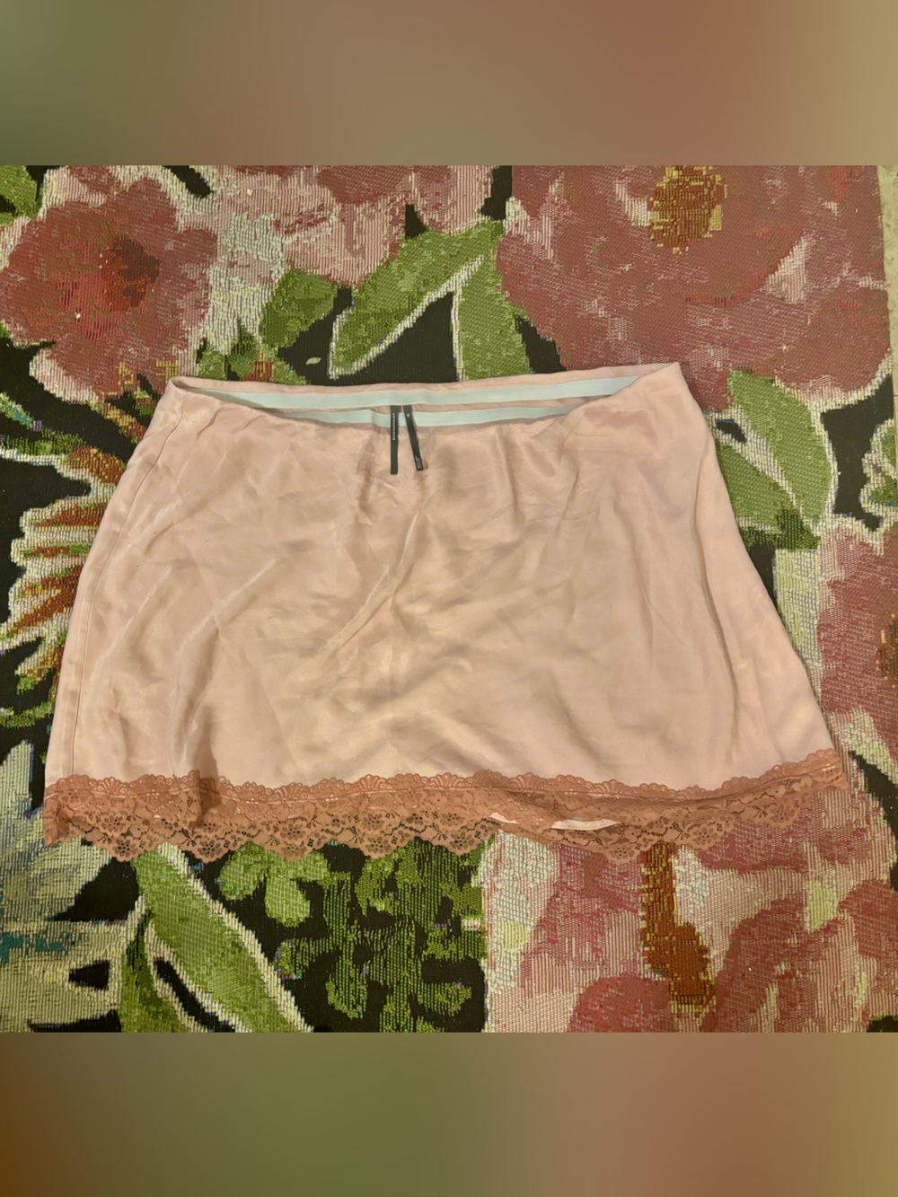 Anthropologie Tilda Mini Slip Skirt (lace trim edition) 3X